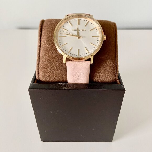 MICHAEL KORS Gold Tone and Pink Leather Watch - Picture 9 of 9